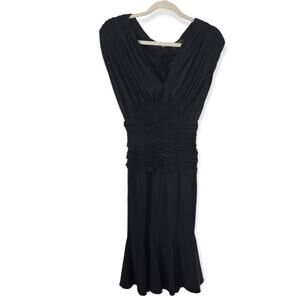 Tadashi Collection Black Sleeveless Ruched Dress Fit and Flare Size Small